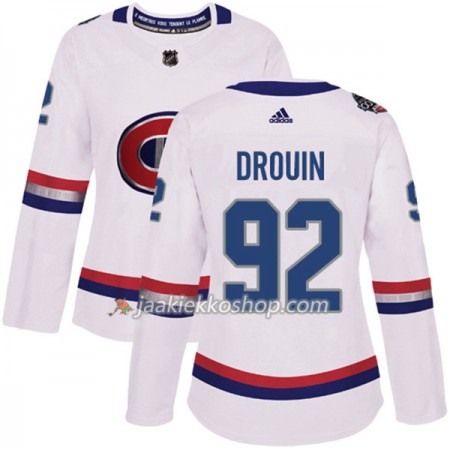 Nainen NHL Montreal Canadiens Pelipaita Jonathan Drouin 92 Adidas 2017-2018 Valkoinen 100 Classic Authentic
